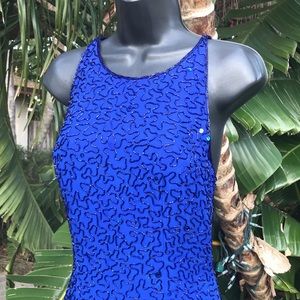 Vintage Andretta Donatello silk and sequin column gown